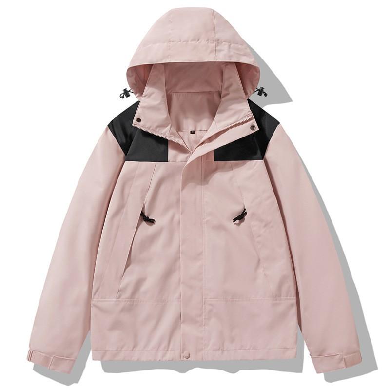 Men Women Waterproof Windproof Hiking Jacket With Detachable Hood Lightweight Outdoor Shell Fall Trekking Camping