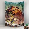 Tapestry The Dark Tower Cybernetic Bear Shardik Attacking Man Green Acid Forest Comic Art Poster