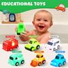 JoiTale Baby Bath Toys, 6 Pack Cars Light Up Bath Toys, No Hole No Mould Bathtub Toy for 1 2 3 Year Olds, Flashing LED Sensory Toy for Toddlers, Bath