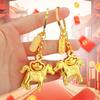 Fashion War-horse Keychain 3D Zodiac Key Ring Backpack Pendant New Year Pendant Gift