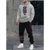 Retro Men's Autumn and Winter Casual Loose Hooded Sportswear Set Fashionable and Trendy Clothing Paired with Pants