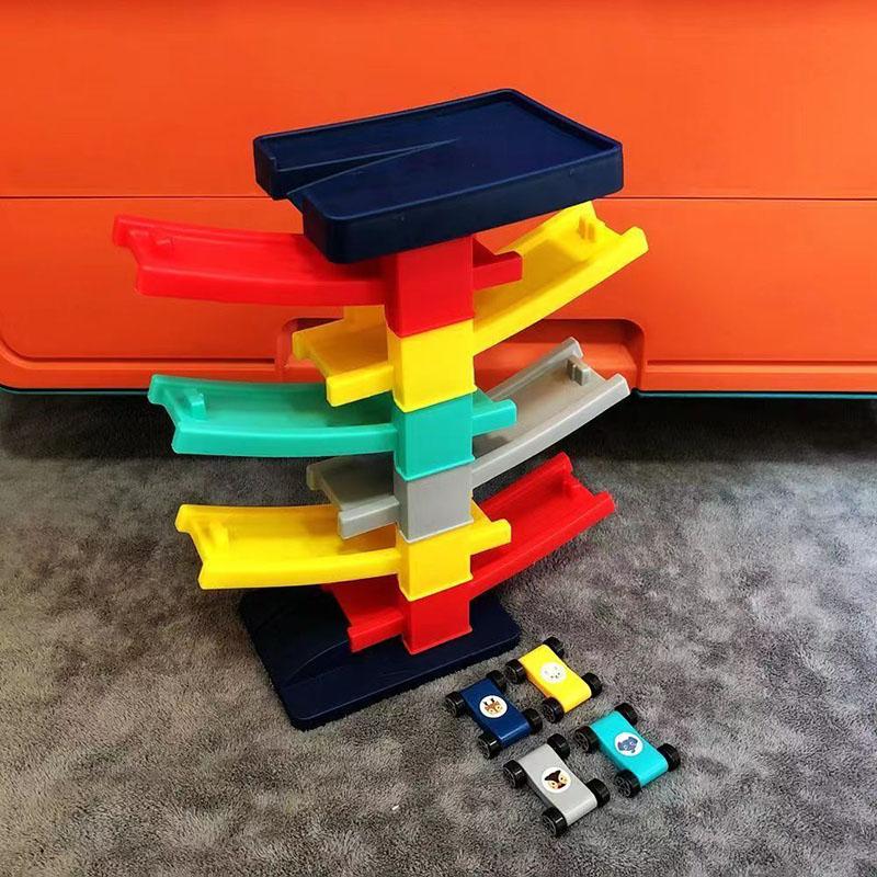 

Children S Animation Fun Sliding Small Inertia Car Early Education Multi-Layer Color Track Game Desktop Plaything