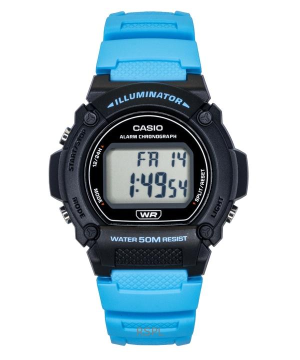 

Casio Standard Цифровые Синие Полимерный Ремешок Кварцевые W-219H-2A2V Мужские Часы чёрный