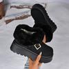 Große Größe Dicksohlige Schneestiefel für Damen Herbst und Winter neu gefüttert und verdickt lässig vielseitig kurzer Schaft Wolle Baumwollschuhe