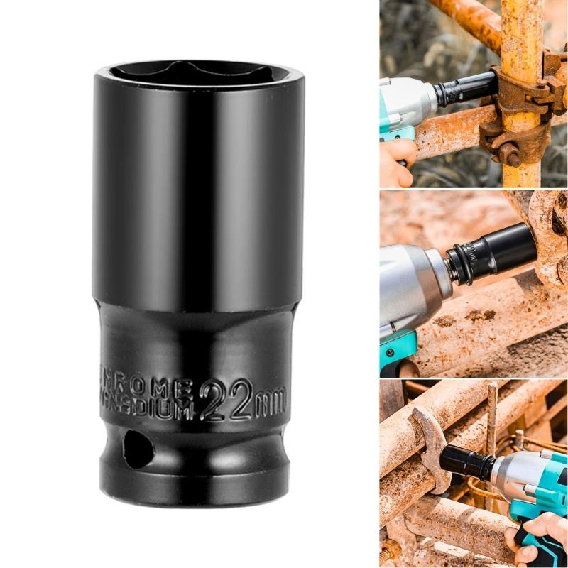 Convenient 1/2inch Extended HexSocket 1/2Inch Drive Metric Deep Impact Socket Easy to Use Tool for Secure Fastening