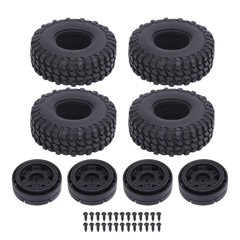 RC Crawler Universal Wheel Hub Set Plastic RC Tire and Hub Set for Axial SCX24 1/24 1/18