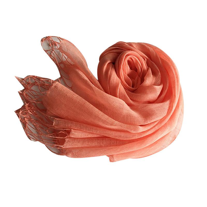 South Korea Dongdaemun Light Linen Scarf, Solid Color Sunscreen Scarf, Source