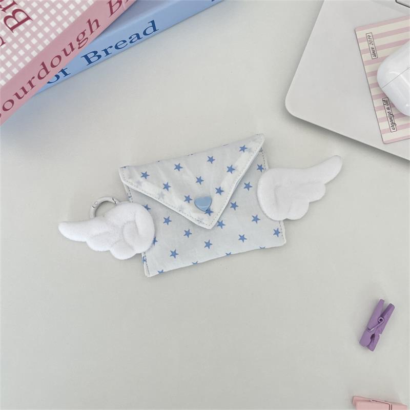 Новая Крылатая Монетница Мини Цветные Блоки Хранение Карт Пакет Стильная Звезда Бант Декор Сумка для Наушников Портативная Студенческая Джинсовая Сумка