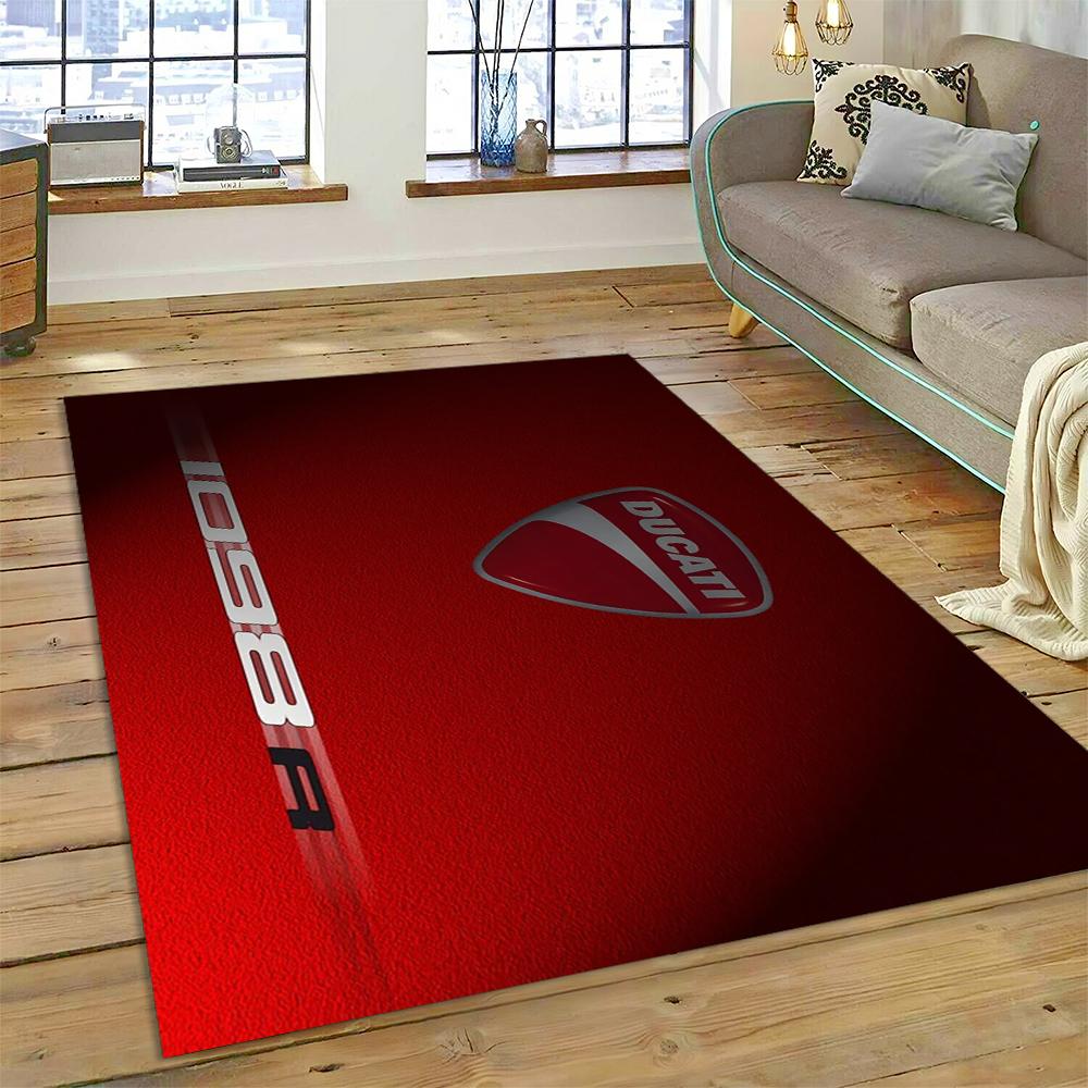 3D Rennmotorrad Schild Teppich für Wohnzimmer Schlafzimmer Zuhause Sofa Dekoration, Kinder Spiel Rutschfeste Bodenmatte Weihnachtsgeschenk