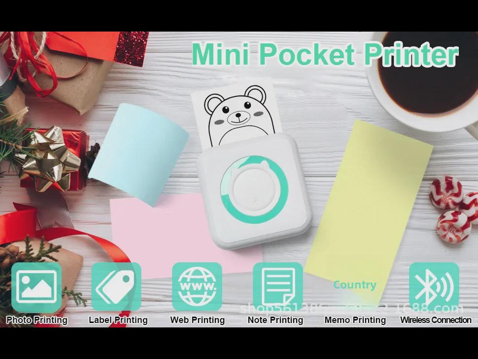 Kompakter kabelloser Bluetooth-Thermofotodrucker für Studenten