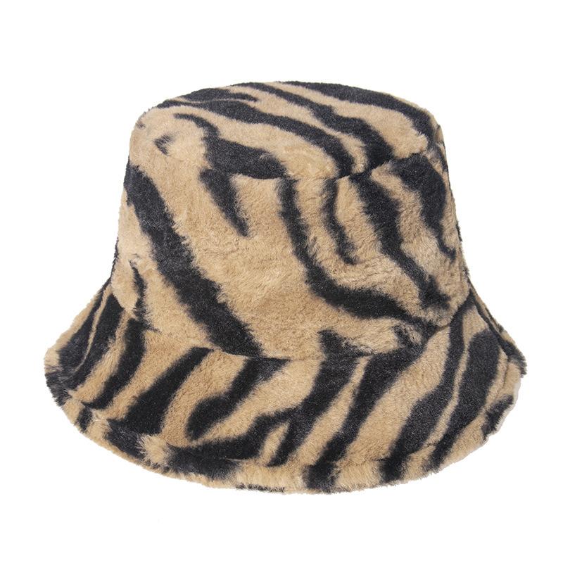European and American New Horse Pattern Bucket Hat Autumn and Winter Thick Velvet Basin Hat Outdoor Warm Versatile Internet Celebrity Sun Hat