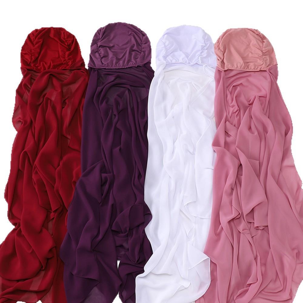 Pearl Chiffon, Convenient Head Wrap, Gauze, Scarf, Lazy Headscarf Set, Quick Pullover Scarf.
