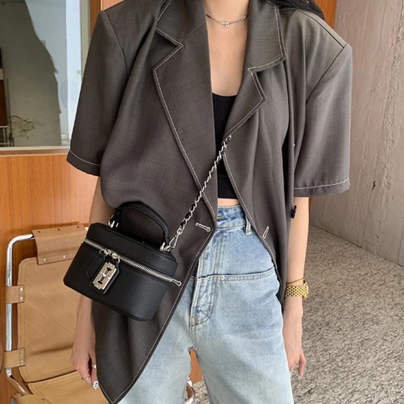 Women Square Handbags  Summer Fashion Chains Crossbody Bags Texture PU Shoulder Bag Elegant Chic Mini Mobile Phone Bags