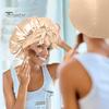 Women Nightcap Satin with Adjustable Elastic Tie Band Hair Protection Bathing Makeup Exercise Hat Sleeping Bonnet Night Sleep Shower Cap