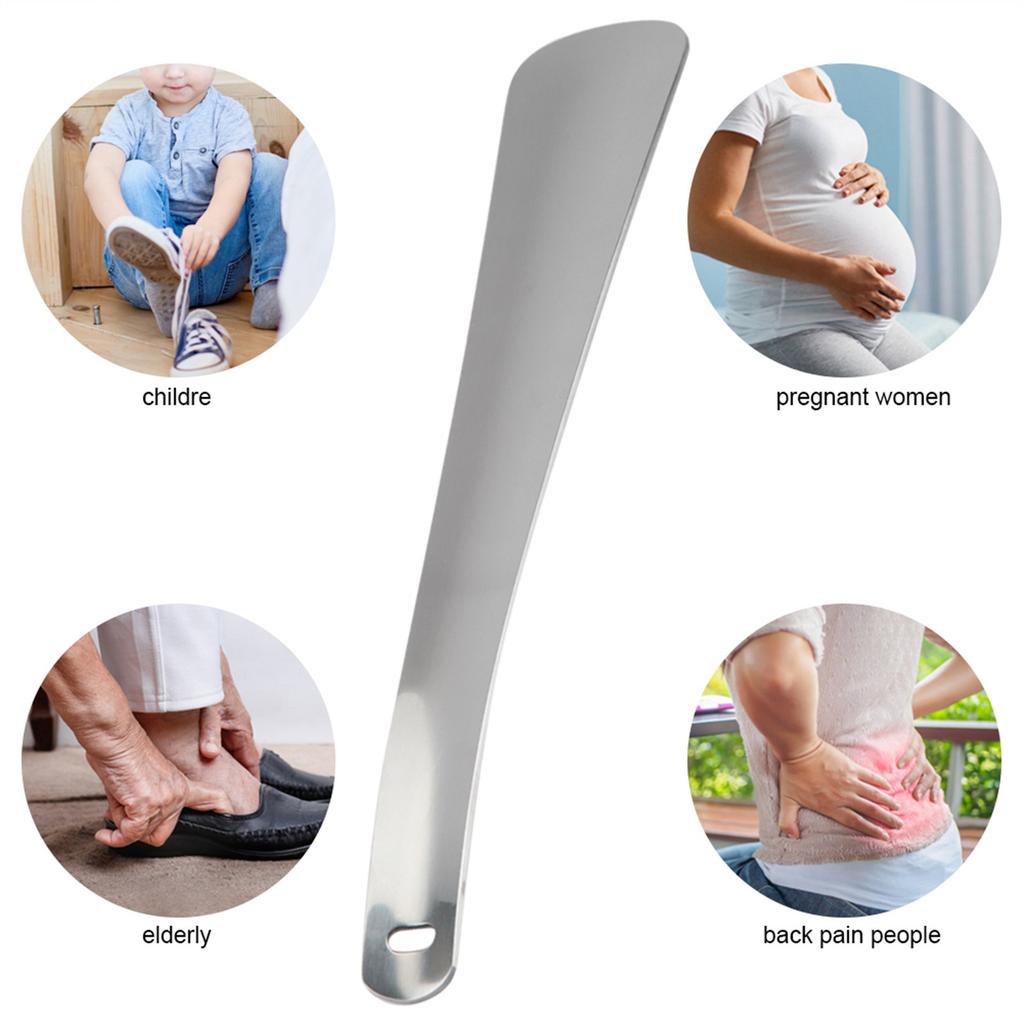 Professional Stainless Steel Shoehorn Handle Shoe Horn for Seniors Elderly Metal Shoehorn Boot Shoehorn