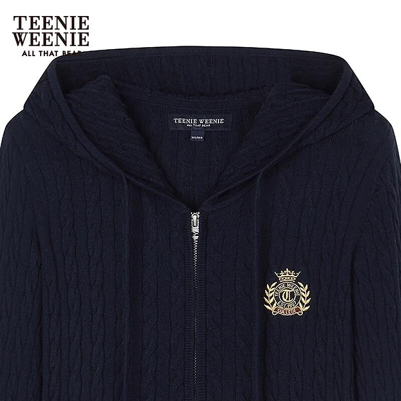 Teenie Weenie Women's Bear Logo Hooded Knit Cardigan