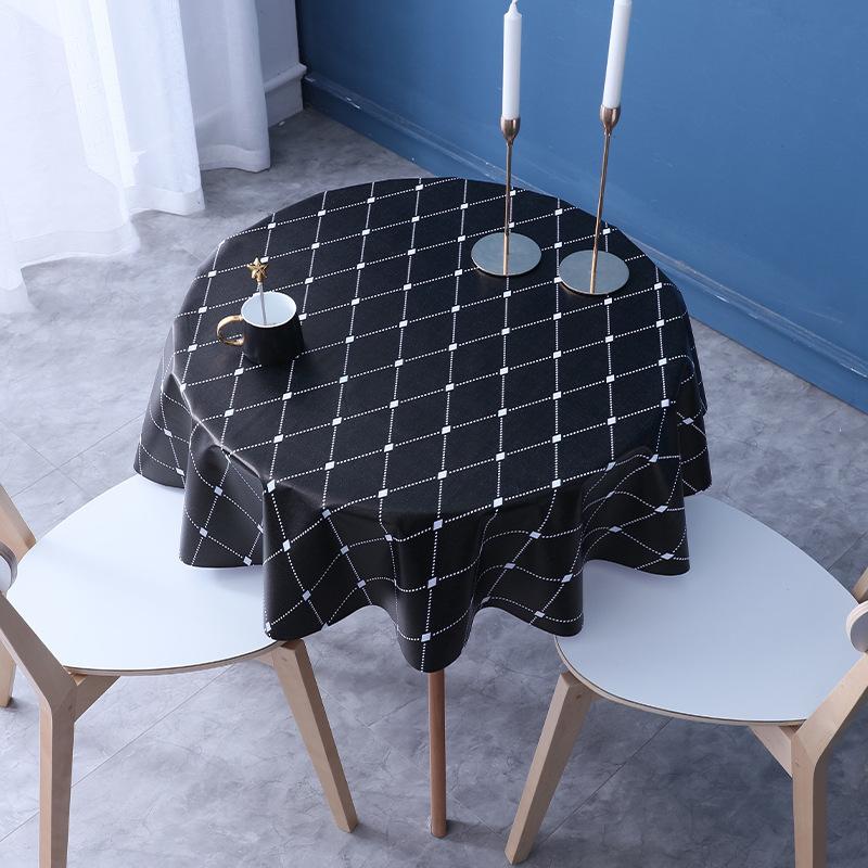 Small Round Table Tablecloth Waterproof, Oil-Proof And Scalding-Proof Pvc Household Dining Table Cloth Coffee Table Round Tablecloth
