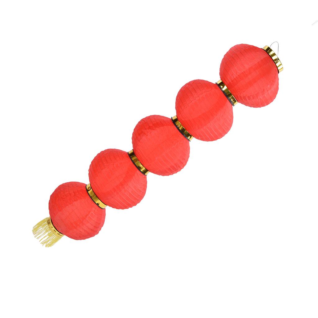 10in 5 Strings LED Solar Lantern Outdoor Waterproof Chinese Decorative Cloth Lantern Lamp