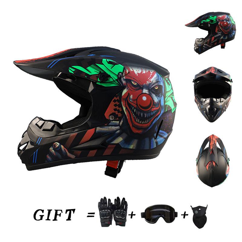 Motorcycle helmet for teenagers off-road helmet downhill AM DH motorcycle street off-road three-piece set with gifts