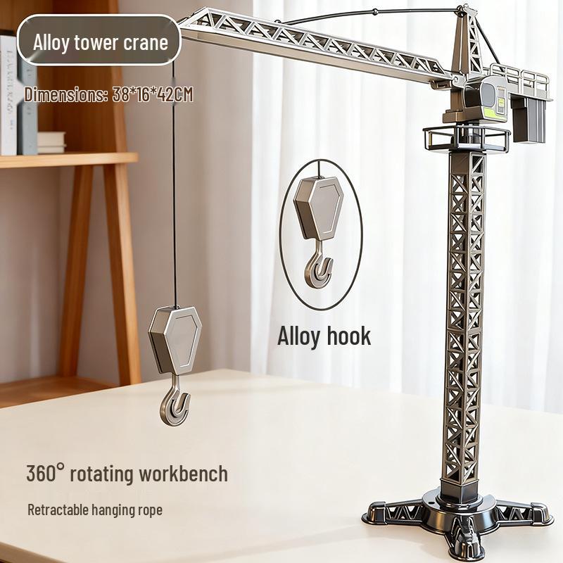 Kids' Alloy Engineering Vehicle Set: Excavator, Digger, Crane, and Earthmover Toy Models