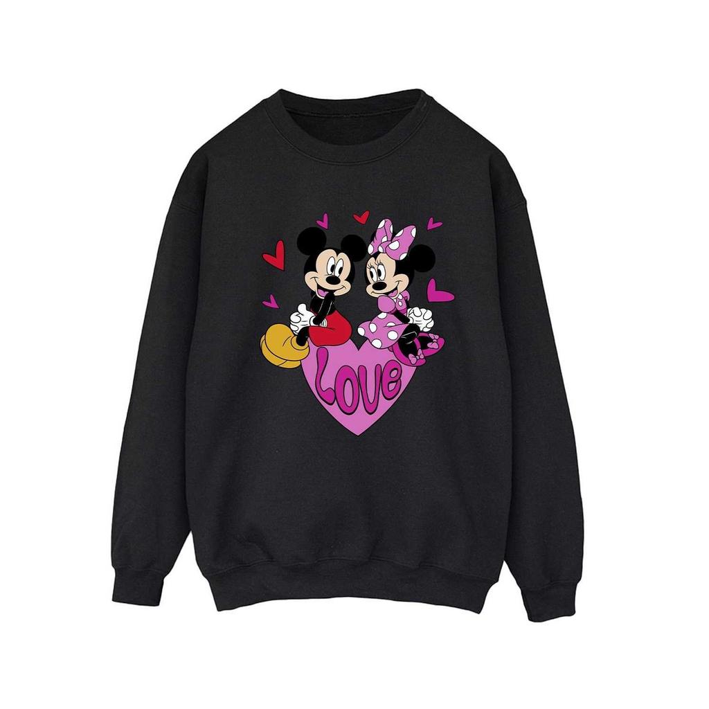 Disney Womens/Ladies Love Hearts Mickey & Minnie Mouse Sweatshirt