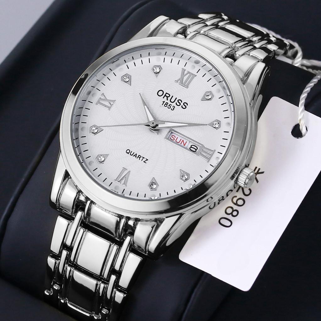 Relógio de quartzo comum automático com ponteiro redondo masculino à prova d'água relógio de calendário duplo