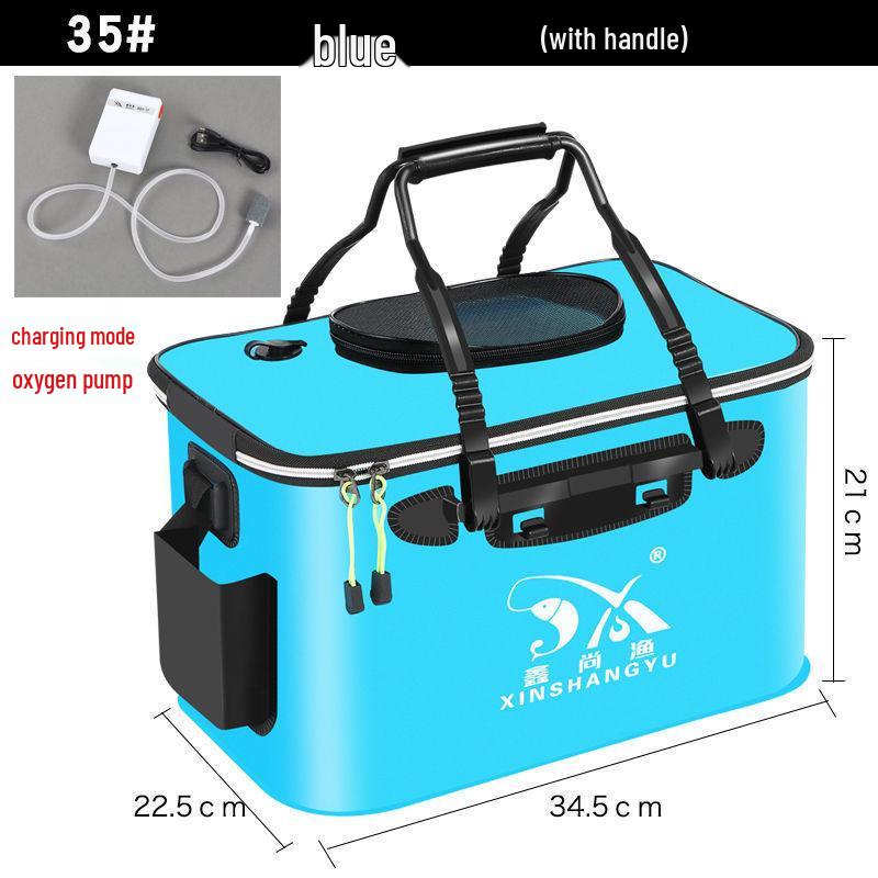 Zusammenklappbare Lebendköderbox zum Angeln - Verdickter Fischbehälter und Zubehör.