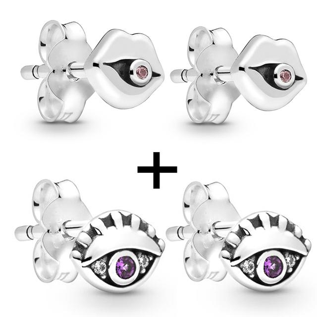 2 Paare/los Silber Überzogene Kristall Stern & Mond Blume Stud Ohrringe Für Frauen Frau Kubikzircon Weiblichen Ohrringe Bijoux Hochzeit geschenk