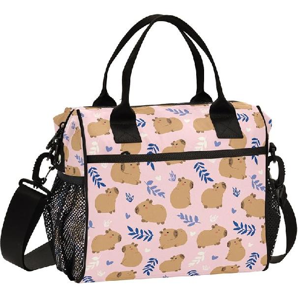 Green Butterflies Large Insulated Lunch Bag for Office Work School Picnic Reusable Tote Bag, Medium, A05W23017