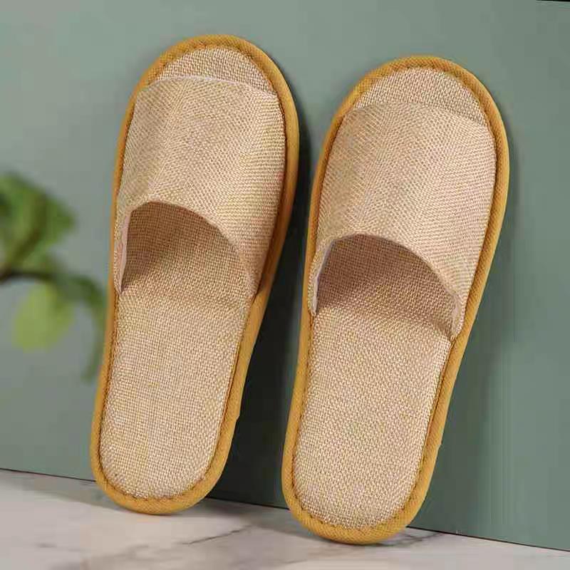 Simple Fashion Unisex Slippers Hotel Disposable Slippers Portable Men's Slippers Indoor Linen Women's Slippers
