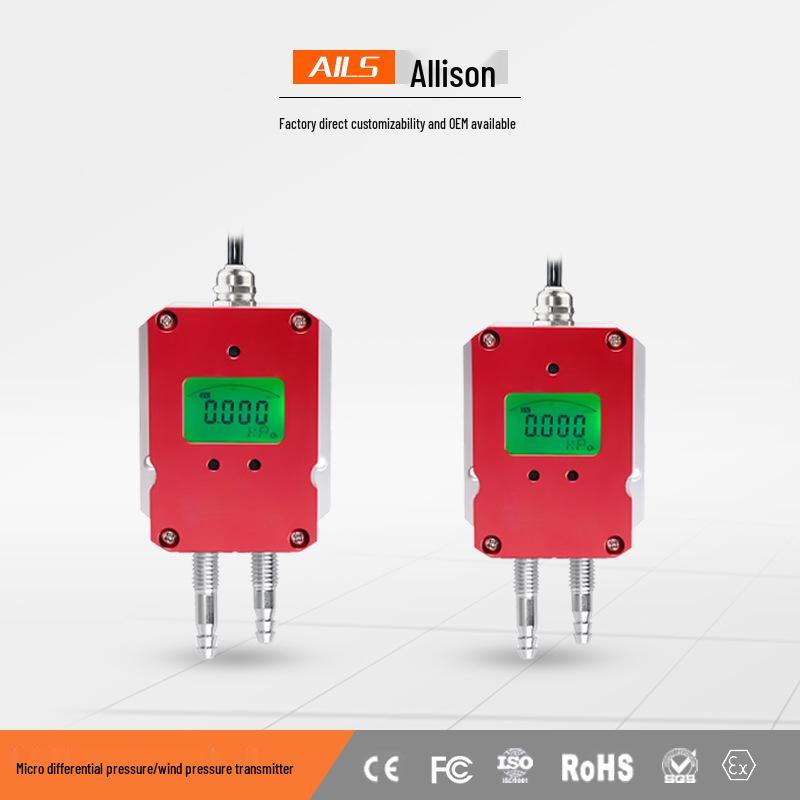 Eriksen LED Wind Pressure Transmitter: 4-20mA Micro Differential Sensor RS485, 0-100Pa