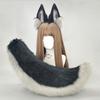 Katzen Kostüm Zubehör Kunstpelz Fuchsschwanz und Ohren Stirnband Set Tier Halloween Cosplay Kostüm für Damen Herren Geschenke