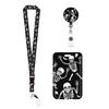 Halloween Skelet Kaarthouder Intrekbare Badgehouder met Afneembare Nekkoord Lanyard voor Bedrijfsevenement School
