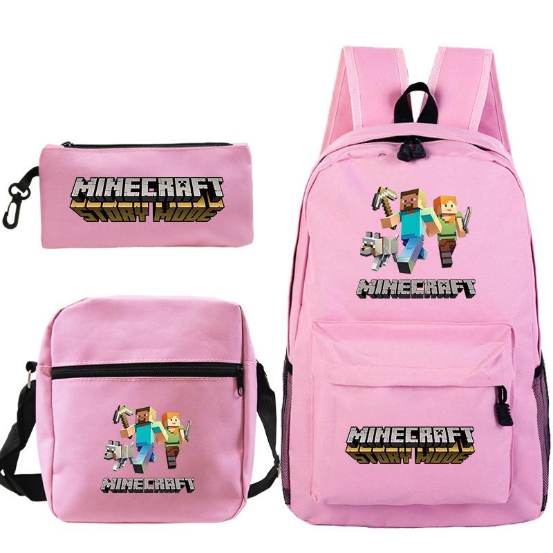 Game Merchandise Print Fashion Children'S Backpack Student Schoolbag Stationery Bag Messenger Bag Three-Piece Set