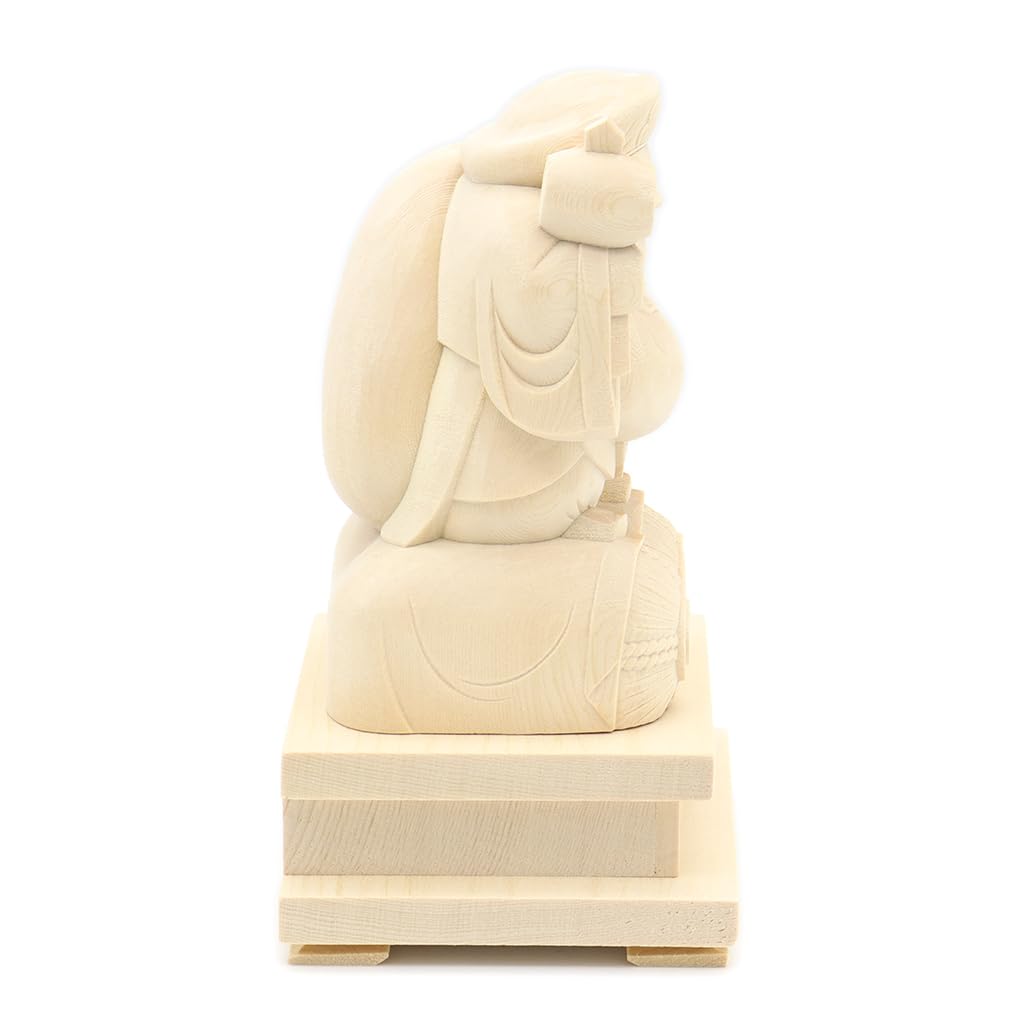 Kurita's Special Buddhist Statue [Various Tenjin] Standing Daikokuten Statue Made of Hinoki Wood (Total Height: Approx. 14cm, Width: 8.5cm, Depth:
