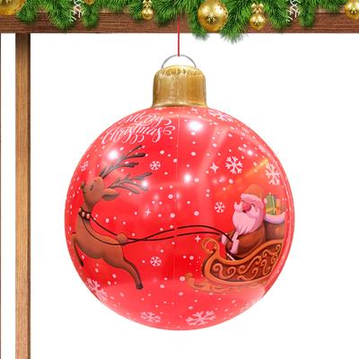 24 Inch Inflatable Christmas Ball Outdoor Christmas Decorations New Years Christmas Ornaments Holiday Yard Lawn Porch Decor