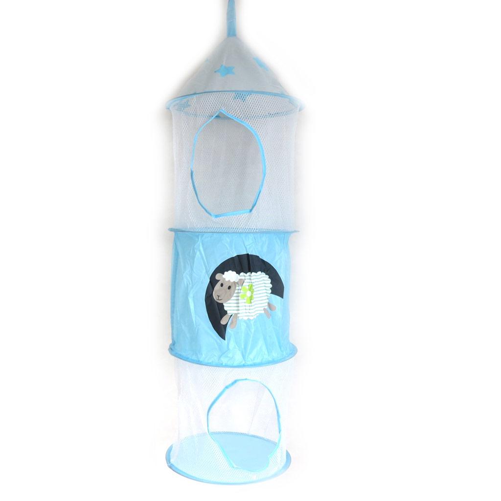 Les Trésors De Lily [M4691] - Rangement suspendu 'Tom et Zoé' bleu (106x31 cm) mouton