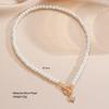 Rhinestone Letter Imitation Pearl Choker Necklace For Women Gold Plated Crystal Initial Pendant Necklace