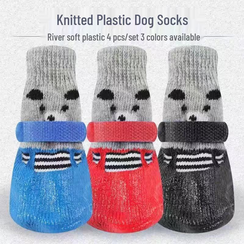 Waterproof Non-Slip Rubber Dog Shoes: Wear-Resistant, Warm, Anti-Drop Foot Protection for Bichon and Teddy Breeds.