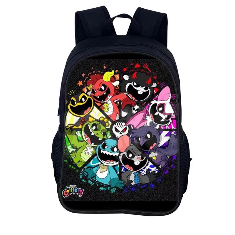 Albtraum-Kreaturen Cartoon Rucksack Schulrucksack 40cm/15,7 Zoll Reißverschluss Büchertaschen Animierte Mochila Kindergeburtstagsgeschenk