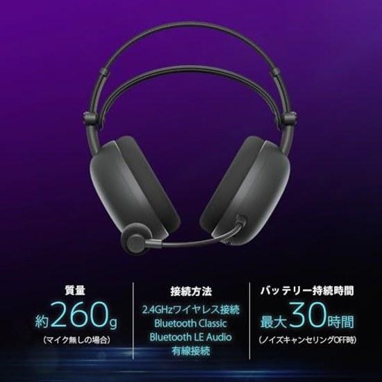 Sony Gaming Headset INZONE H9 II Black WH-G910N ALGS Official Co-developed Fnatic Wireless Bluetooth Noise Cancelling Surround Sound Low Latency Long