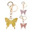 Sparkling Rhinestone Butterfly Keychain Women Girls Car Key Ring Holder Backpack Pendant Purse Bag Charm Decoration Accessories