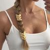 Zinc Zinc Alloy Metal Braid Rubber Band Elastic Hair Scrunchie Unique Ponytail Hair Rope  Women