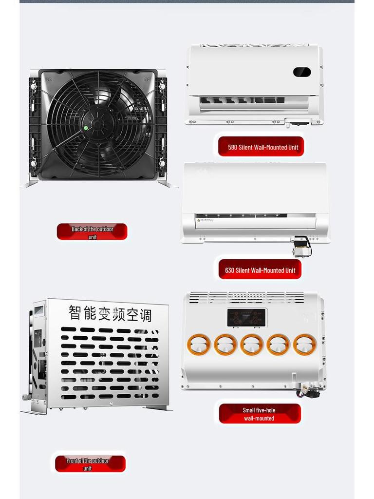 Smart 12V/24V Inverter Air Conditioner for Trucks, Light Trucks, Excavators, and Engineering Vehicles