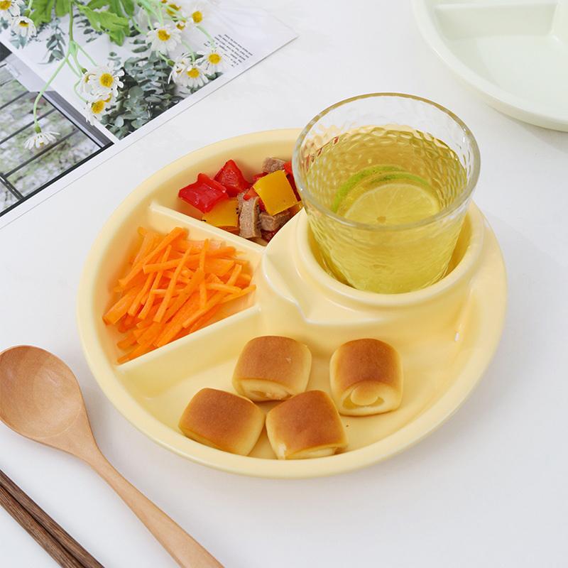 1Pcs Round Fruit Salad Plate Kitchen Breakfast Snack Dip Tray Dinner Plates Food Dishes Cake Dessert Tray Kitchen Tableware