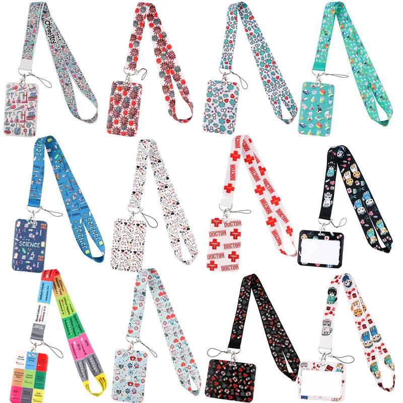Lanyard Medico Infermiere Cinghie da Collo Porta Badge Tesserino Portachiavi Ciondolo Portachiavi Cellulare Copri Tessere Custodia Borsa