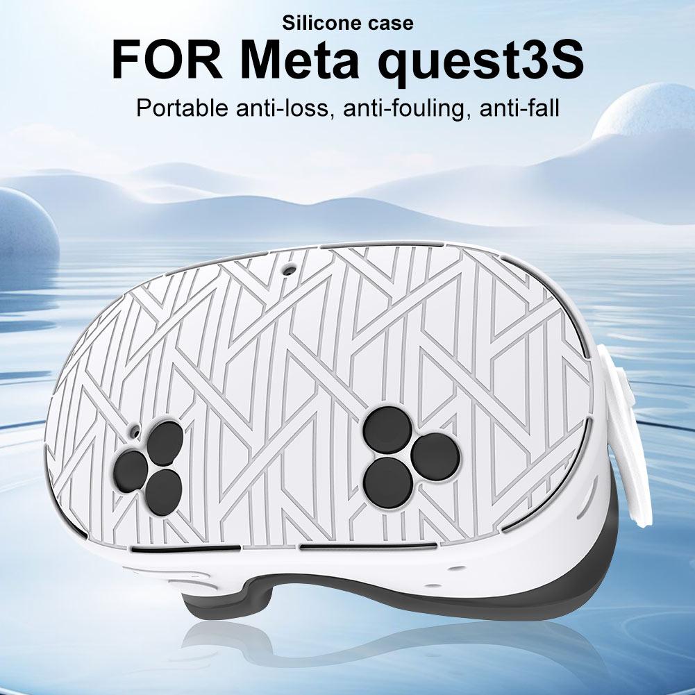 Silikon-Schutzhülle Atmungsaktive Schutzhülle Anti-Fall Staubdichte Hülle für Meta Quest 3S VR-Zubehör