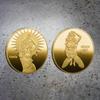 Glückliches Mädchen Münze, Glücksmünze, Schönheit, Vergoldetes Versilbertes Gedenkmünze, Goldmünze, Sexy Münze