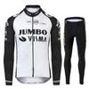 Mens Long Sleeve Cycling Jersey Bib Shorts Set Breathable Quick Dry Road Bike Apparel