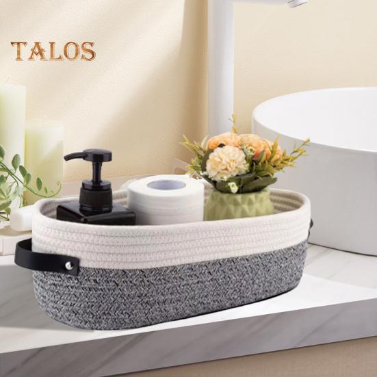 Woven Storage Basket with Handles Large Capacity Strong Load-bearing Multipurpose Toys Rectangular Decorative Basket